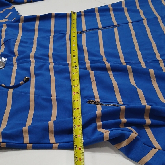 For Cynthia Women's Flare Tail Full Zip Striped Hooded Jacket Sz L NEW WITH TAGS - Picture 11 of 14